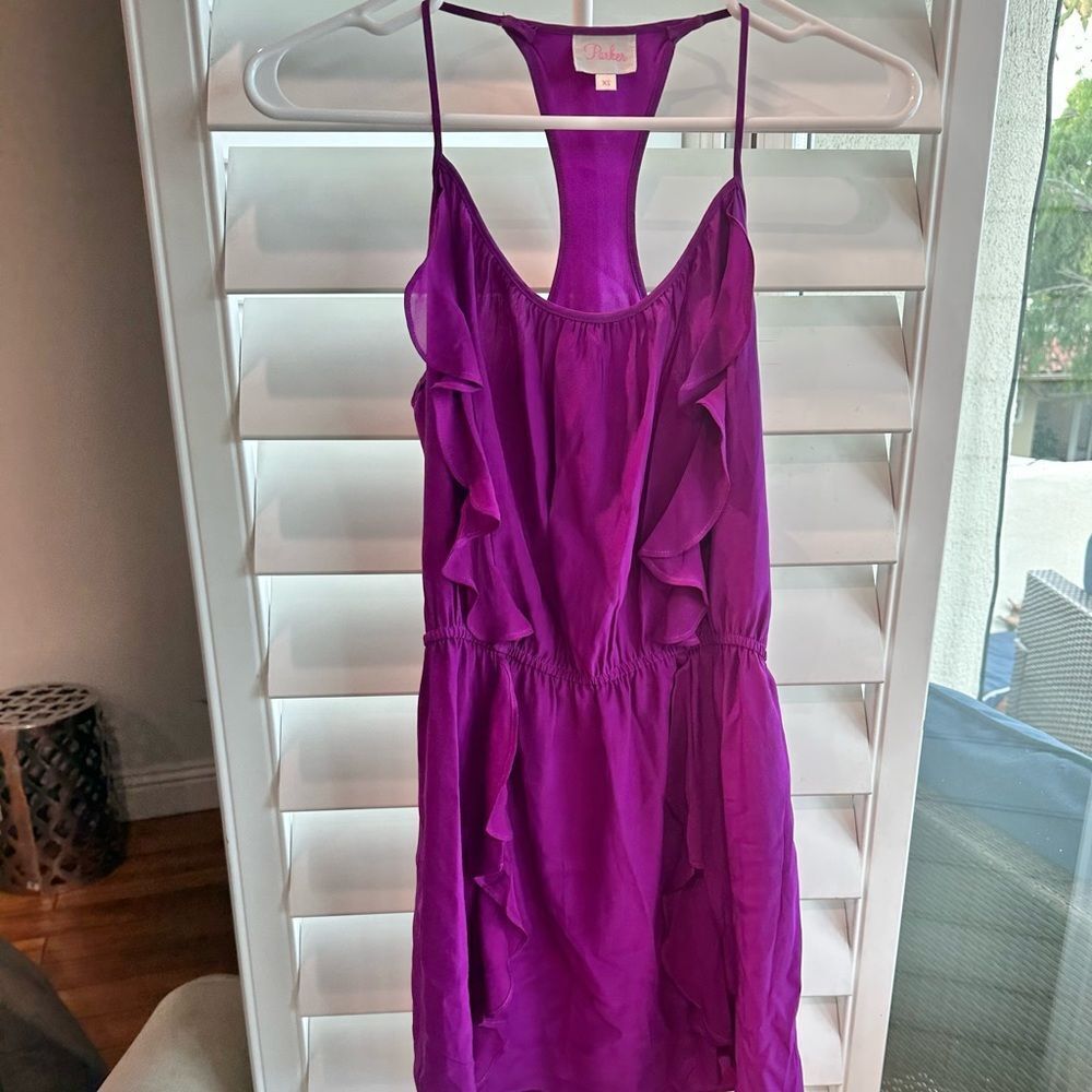 Parker silk purple dress xs